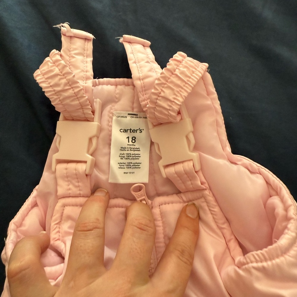 Carter's Light Pink Baby Snow Pant Overalls